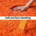 Soft Runner Rugs for Bedroom Hallways, 2x4 Orange Fluffy Shag Throw Area Rug Non Slip for Bedside Dorm, Long Shaggy Furry Carpet for Nursery Living Room