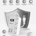 European Travel Plug Adapter, US to Europe Travel Power Strip with 6 USB(2 USB C) 4 Outlets, International Universal Travel Power Adapter with 3ft Extension Cord for EU UK France Italy Germany Cruise