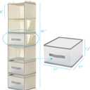 6-Tier Hanging Closet Organizer with 3Drawers and Side Pockets-Multi-FunctionalStorage for Shoes, Belts, Purses, and Clothing
