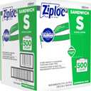 SC Johnson Professional Ziploc Brand Sandwich Bags, Food Storage Ziploc Brand Bags, Easy Open Tabs, Commercial Pack, 500 Count Box, for Professional Use Only
