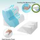 Hansleep Bed Wedge Pillow Set for After Surgery 6PCS, Post Surgery Pillow for Sleep Apnea and Acid Reflux Relief, Adjustable Reading Pillows Back Support with Memory Foam, White, 23", 6pcs-23.6x27''