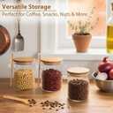 TBWIND 6 Pack Overnight Oats Containers with Lids and Spoons, 16oz Glass Jars with Bamboo Lids, Airtight Meal Prep Yogurt Containers for Breakfast, Parfait, Salad, Chia Pudding
