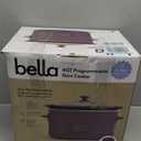 bella 6.0 Qt Programmable Slow Cooker, EverGood Ceramic Nonstick Coating, Adjustable Temperature & Cooking Times, Dishwasher Safe Stoneware Pot & Tempered Glass Lid, Tangle Free Cord Wrap, Oatmilk