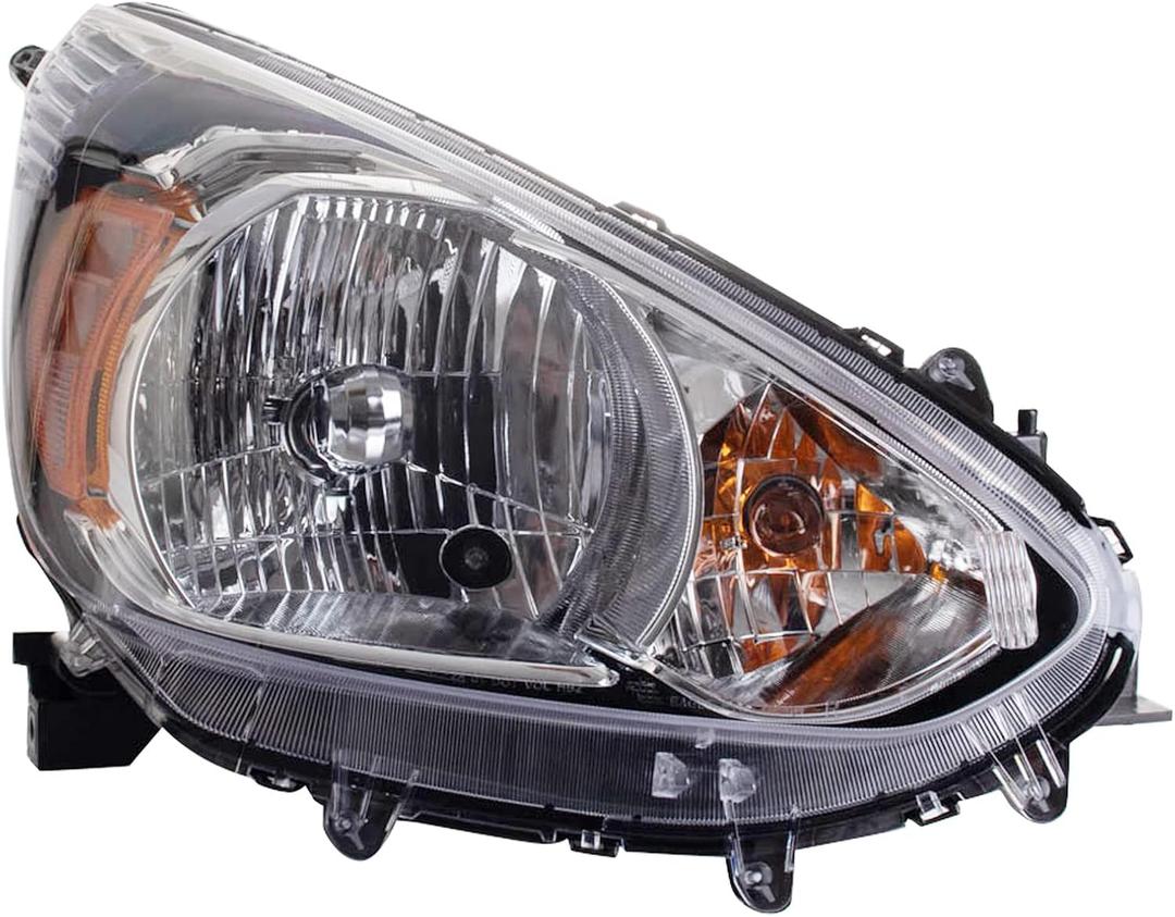 TRQ Passenger Side Headlight Assembly Halogen Compatible with 2014-2020 Mitsubishi Mirage MI2503164