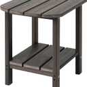 LZRS Double Adirondack Side Table, Outdoor Side Tables, End Tables for Patio, Backyard,Pool, Indoor Companion, Easy Maintenance & Weather Resistant(Brown Mixture)