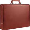 Briefcases for Men, Professional Leather Briefcase with Lock, Hard Shell Business Brief Case, Attache Case for 15.6" Laptop, Mens Hard Briefcase for Work Office Travel (Brown)