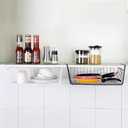 6 PACK Hanging Under Shelf Storage Basket Kitchen Cabinet Organizer Storage, Slides Under Wire Shelves for Counter Pantry Desk Bookshelf, Black