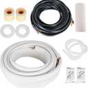 kimllier 50FT 1/4" and 3/8" Air Conditioning Copper Tubing Hose Extension Insulated Copper Hoses Fit for Mini Split Air Conditioner