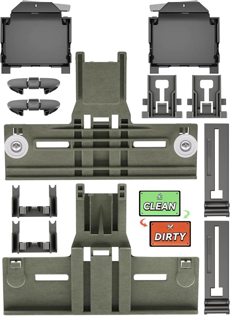 [13 Pack] Upgraded W10350375 Dishwasher Top Rack Parts and W10195372 W10195373 Adjuster Housing for Whirlpool Kenmore Dishwasher Parts WDT730PAHZ0 WDTA50SAHZ0 WDT750SAHZ0 WDT970SAHZ0 Upper Rack Parts