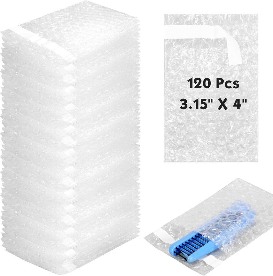 PerKoop 120 Pcs 3.15 x 4 Inch Bubble Cushion Wrap Bags Bulk, Double Wall Bubble Cushion Wrap Pouches, Clear Protective Bags Thickening Shockproof for Shipping Packing Storage Moving