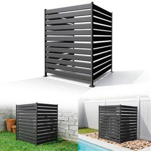 Privacy Fence Screen for AC & Trash, 42" H × 38" W（3P） Metal No-Dig Panel
3 Panels Rustproof Outdoor Cover to Hide Garbage Bins, Pool Equipment, Decorative Garden Screen for Patio & Backyard