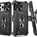TORRAS for iPhone 16 Pro Max Case Translucent Black | Strong Magnetic & Seamless Stand, Fit for MagSafe, Military-Grade Drop Protection, Sturdy Adjustable Built-in Kickstand, Slim Matte Finish