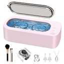 Ultrasonic Jewelry Cleaner Machine: 48KHz Ultra Sonic Cleaner for Jewelry,Eyeglass,Rings,Watch Band,Dentures,with Dual Cleaning Modes,350ML 304 Stainless Steel Tank,Gift for Wife,Mom,Daughter (Pink)