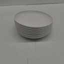 Homienly Deep Dinner Plates, Wheat Straw Plates 10 inch Set of 8, Unbreakable Plates for Kitchen, Kids, Lightweight Microwave and Dishwasher Safe Camping Plate Set for Salad, Dinner, Fruit - White