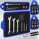 Flexible Magnetic Tool Mat Set with handles, 12.8" x9.5" Non-Slip Magnetic Tool Organizer & &Telescoping Magnetic Tool, Magnetic Tool Mat for Mechanics, Garage, Workshop & Auto Repair(Blue)