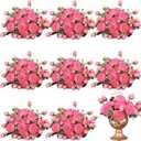 Hoteam 24 Bundles Artificial Peonies Flowers Wedding Faux Flowers Silk Peony Bouquet Bulk Bride Fake Florals Arrangements for Table Centerpieces Wedding Party Vase Decor (Hot Pink)