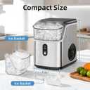 Antarctic Star Nugget Ice Makers Countertop, Pebble Ice Machine with Chewable Pellet Ice, 35Lbs/24H, Self-Cleaning, Sonic Ice, One-Click Operation, for Kitchen,Party Stainless Steel Silver
