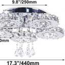 Modern Big Crystal Ceiling Light LED Chandelier Five Ring Pendant Light for Dinning Room Bedroom Kitchen