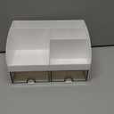 Makeup Organizer with Drawers, Cosmetic Storage for Dresser Vanity and Bathroom Countertop, Beauty Holder for Lipstick Brush, Skincare Organizer for Vanity, Cosmetic Display Case (White)