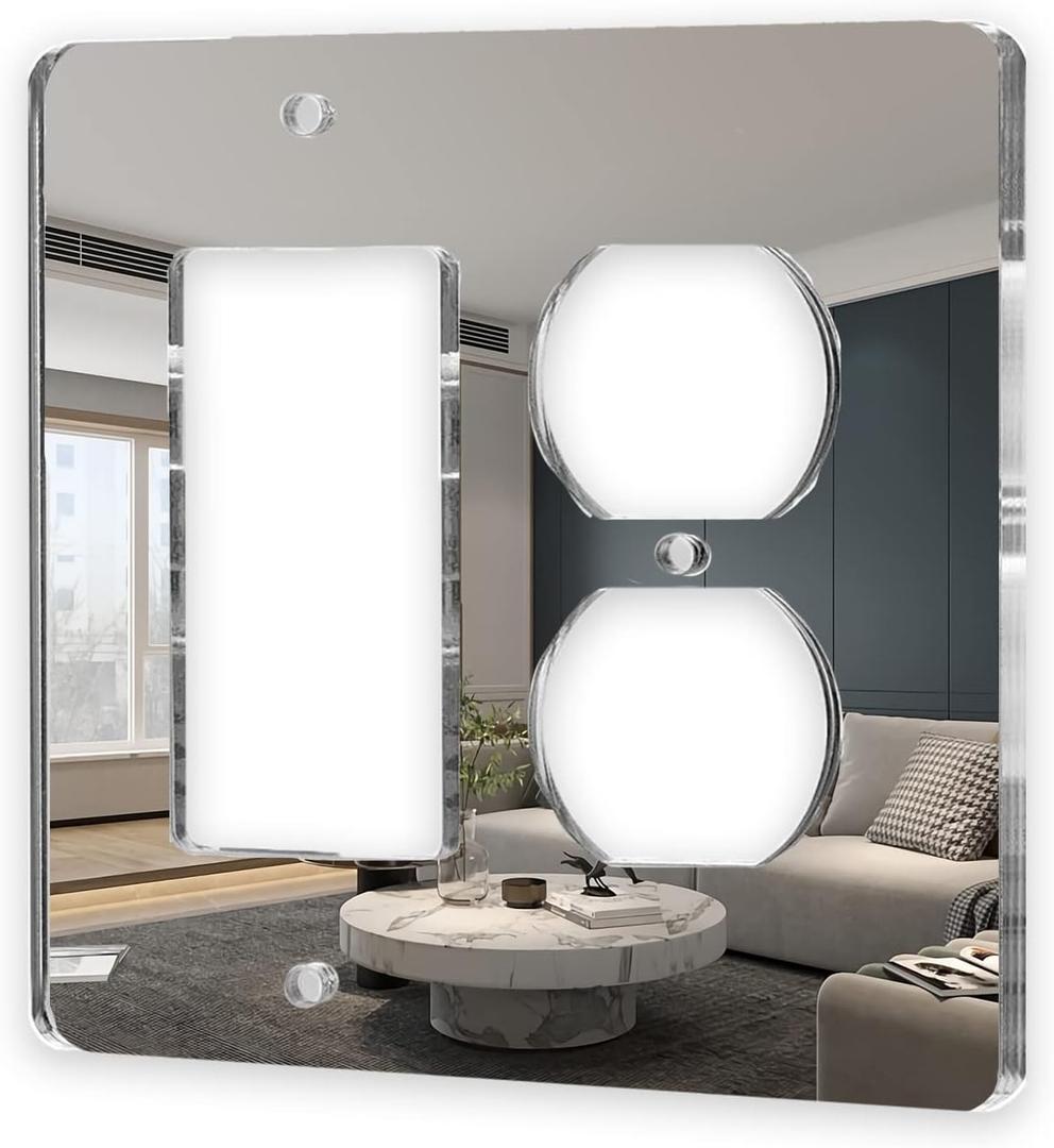1 Pcs Mirror Outlet Covers Durable Light Switch Plates Acrylic Mirrored Switch Plates And Outlet Covers Decorative Wall Outlet Cover Wall Plates For Electrical Outlets