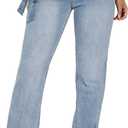 CuteCherry Women Baggy Ripped Jeans Destroyed Wide Leg Retro Denim Pants (Large, C-light Blue), 30.3Inches