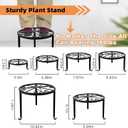 6-Pack Metal Plant Stand,Heavy Duty Flower Pot Stands for Multiple Plant,Outdoor Anti-Rust Plant Pot Shelf, Round Plant Holder for Outdoor/Indoor Planter, Living Room, Balcony Decor (6PACK BLACK)