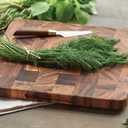 Ironwood Oslo End Grain Square Utility Cutting Board, 12 Inch Square Acacia Wood Cutting Board