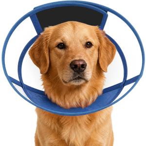 Dog Cone Collar for After Surgery Recovery, Soft Adjustable Elizabethan Collar for Small Medium Large Dogs, Comfortable Anti-Lick Cone for Wound Healing (Blue XL)