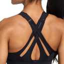 Yvette Sports Bra High Impact Adjustable Criss Cross Back, Full Support for Large Bust No Bounce Black New + Adjustable Strap + High Impact, Large Plus