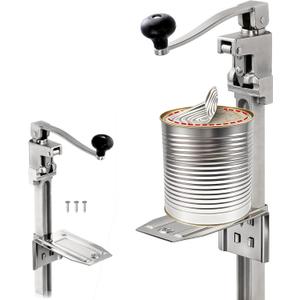 Commercial Can Opener Heavy Duty for Big Cans, Industrial-Grade Manual Can Opener, Cast Steel Table Can Opener for Cans Up to 11” Tall, Adjustable Handle, for Kitchen Restaurant Large Cans