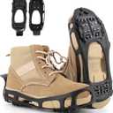Ice Snow Traction Cleats Crampons, 28 Teeth Snow Spikes for Shoes and Boots, Rubber Anti Slip Ice Snow Grippers, Ice Cleats for Walking On Snow and Ice, Hiking, Climbing (M(Men:5.5-7/Women:7-8.5))