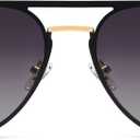 SOJOS Trendy Aviator Polarized Sunglasses for Women Men Retro Shades Classic Metal Sun Glasses SJ1204A (Black&gold/Grey Lens)