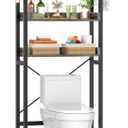 Ecoprsio Over-The-Toilet Storage Rack, 3-Tier Bathroom Organizer Shelf Over Toilet, Freestanding Space Saver Toilet Stands with 4 Hooks, Grey