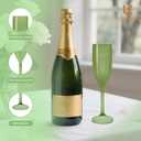 Plastic Champagne Flutes Set of 24, Green Pure Acrylic Glasses Goblets Cups Shatterproof Reusable, for Wedding Christmas Party Mimosa Bar Anniversary Event Drinks
