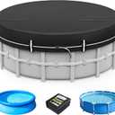 LXKCKJ 8 FT Round Pool Covers for Above Ground Pools, 420D Solar Pool Cover with Ground Nail Accessories Set, Spa Covers for Hot Tub,Stock Tank Pool Cover Ideal for Waterproof, Dustproof, Windproof
