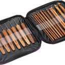 20pcs Bamboo Crochet Hooks Needles Knit Weave Craft Yarn DIY Sewing Tools Knitting Bamboo Crochet Hook Set with Case DIY Tools
