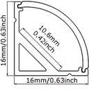 Litever 6 PACK 1Meter/3.3ft V Shape Aluminum Channels 90 Degree Corner LED Strip Channel System with PC Cover, Mounting Clips, End Caps,Designed for 3528 5050 LED Strip Mounting LL-017-DS, 16mm x 16mm