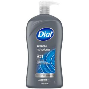 Dial Men 3in1 Body, Hair and Face Wash, Hydro Fresh, 32 fl oz 