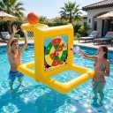 Pool Toys for Kids & Adults, 2-in-1 Pool Basketball Game & Dart Board Game Set, Pool Party Games for Kids Ages 6+ and Adults, Family Backyard Pool Games