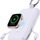 RORRY Portable Charger, 10000mAh PD 20W Fast Charging Portable Charger Power Bank with Built in Cables, Travel Battery Pack for iPhone 16/15/14/13/12/11 and Apple Watch Ultra/10/9/8/7/6/5/4/3, Purple