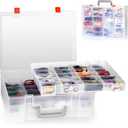 Toy Organizer.72 Compartments.Toy Storage Box Compatible With Hot wheels Cars, Matchbox Cars,Mini Toys and Small Dolls.Toy Storage Display Case With 3 Layers of Removable Trays(Transparent)