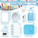 Blue Locker Accessories Kit Back to School Essentials Includes Shelf Magnetic Pen Holder Whiteboard Rug Cute Succulent Fridge Magnets and Organizing Supplies Locker Organizer Supplies