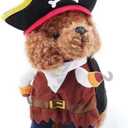 Idepet New Funny Pet Clothes Pirate Dog Cat Costume Suit Corsair Dressing up Party Apparel Clothing for Cat Dog Plus Hat (Large)