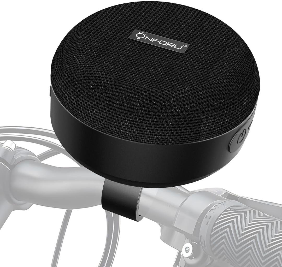 Onforu Outdoor Waterproof Bluetooth Bike Speaker, Wireless Portable Mini Travel Bike Speakers, Integrated Design Bicycle Scooter Speaker with Loud Sound for Riding, Sports, Bike Accessories