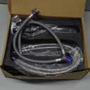 KENES Brushed Nickel Widespread Bathroom Faucet 2 Handle Bathroom Sink Faucet 3 Hole, 8-Inch 3 Pieces Vanity Faucet with Pop Up Drain & Supply Lines, KE-9050-P