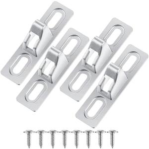 Zonon 4 Pcs Sliding Door Keeper Lock Sliding Glass Door Latch Replacement Hardware with Mounting Screws Wide Keeper with Chrome Plated Diecast for Various Glass Patio Gate