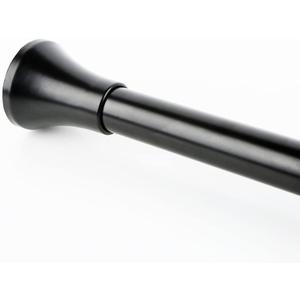 Black Shower Curtain Rod - Tension Curtain Rod Adjustable 32 to 78 inch Spring Tension Shower Rod No Drilling Non Slip, Matte Black