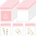 HOMEHIVE Travel Jewelry Bags, 20Pcs Clear Travel Jewelry Organizer, Portable Anti Tarnish Jewelry Storage Pouch Bag Gift for Women Girl, 20Pcs Pink Bags