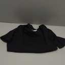 MANGOPOP Women's V Neck Half Sleeve Bodysuit 3/4 Sleeve Slim Fitted Body Suit Sexy Going Out Shirts Tops (Large, A01- Black)