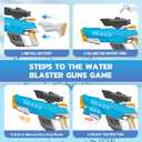 Electric Water Blaster for Adults Kids, Automatic Squirt Toy with with Light Up and Large Capacity, Comes with 2 Modular Batteries, 26-32 FT Range, Summer Swimming Pool Party Beach Outdoor Activity